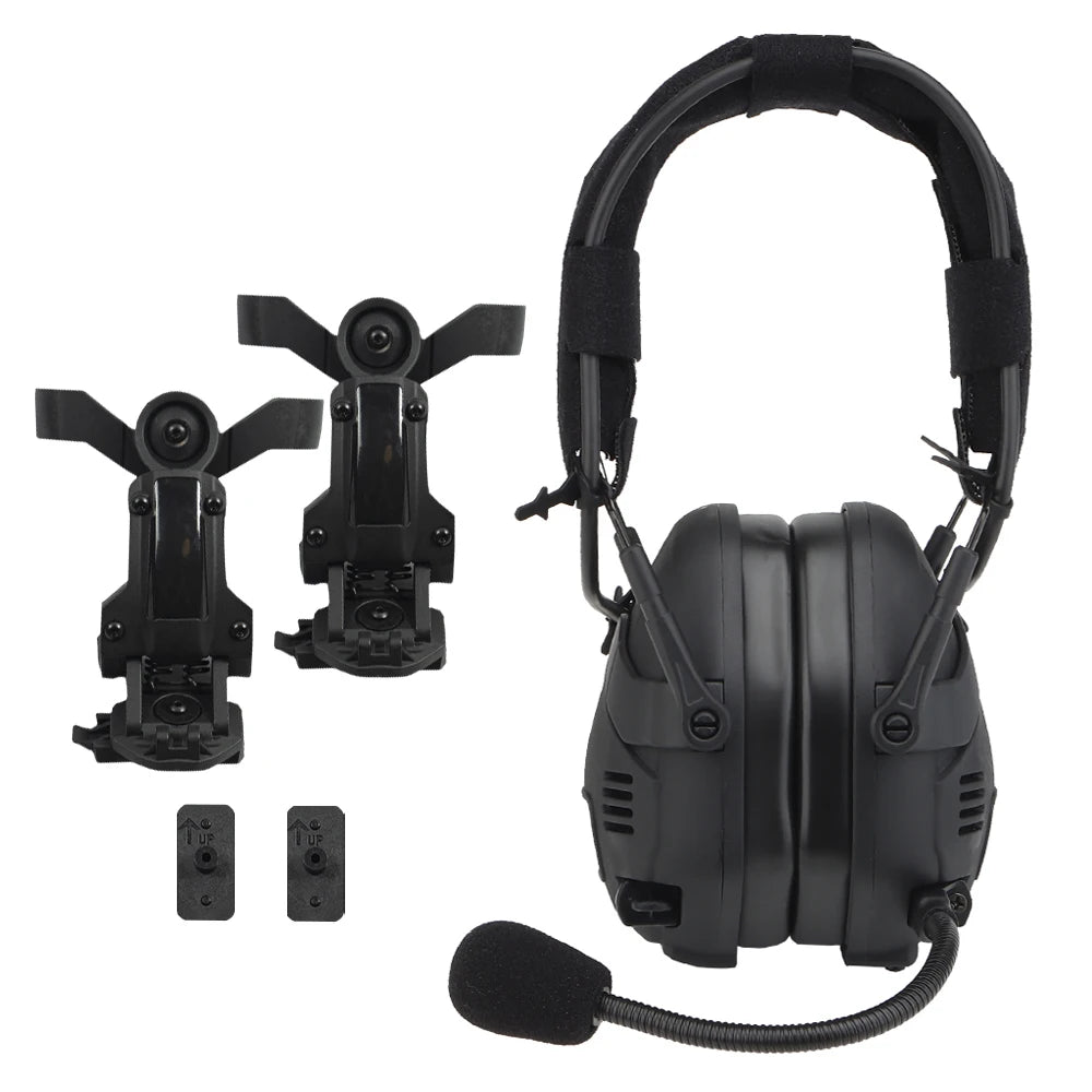 Helmet Wearable Quick Release Dual Purpose Sound Pickup & Noise Reduction Tactical Bluetooth Headset/hunting Shooting Earmuffs