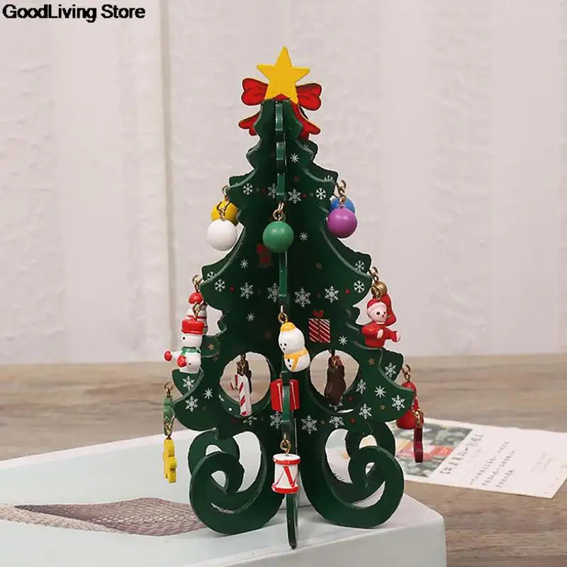 Handmade DIY Stereo Wooden Christmas Tree Xmas Tree Children's Layout Christmas Decorations