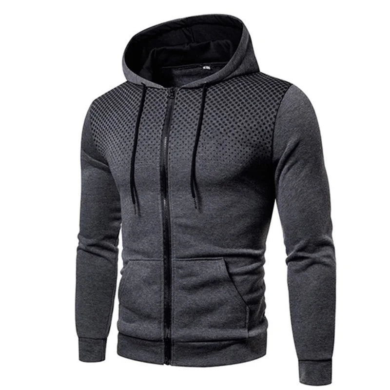 Men's Hoodie Zipper Pocket Polka Pot Print Hoodie Sweatshirt Sport Outdoor Casual Everyday Hoodie Slim Fit Sweatshirt