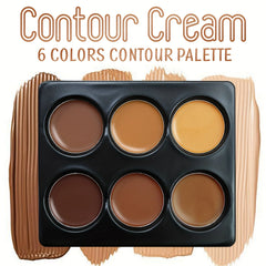 6-color Contour Cream Palette, Long-lasting Concealer Foundation, Coverage For Blemishes, Creates Perfect Natural Glow 3D Look