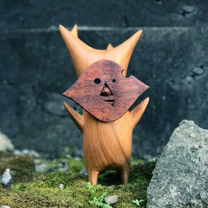 Wooden Korok Statue Home Decoration Handicraft Craft For Game Lovers Zelda Breath Of The Wild Puppet Toy Decoration Gif