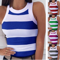 Summer Basic Elastic Tank Top Digital Printing T-shirt