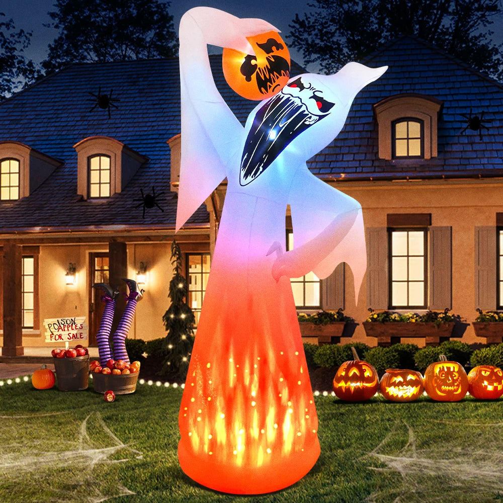 Home Outdoor Inflatable Pumpkin Decoration Ghost Tree Spider Halloween Arch Yard Props