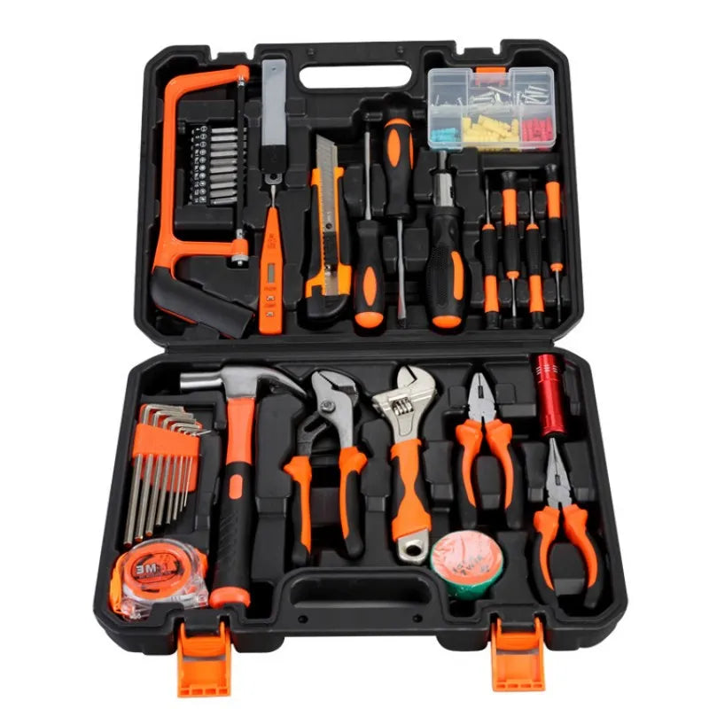 HILIXUN Gift tool set, household hardware, manual tool set, car maintenance set, toolbox