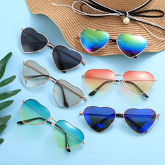 Women Heart Shape Sunglasses luxury Brand Designer Men Metal Frame Sun Glasses