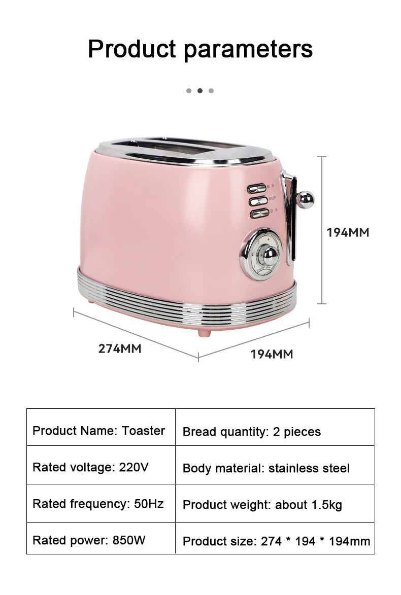 DWMD Household Electric Toaster Stainless Steel Bread Maker