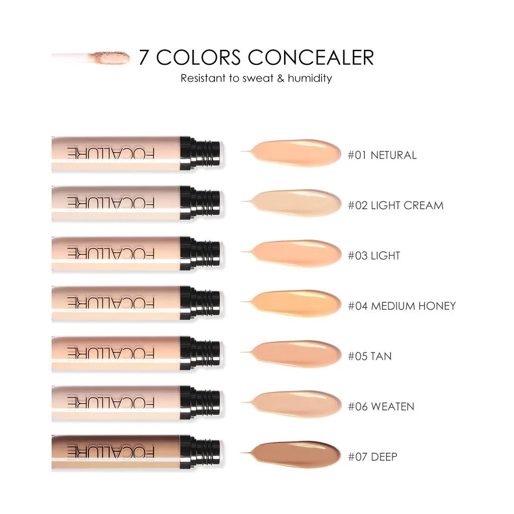 FOCALLURE Face Concealer Full Coverage Oil Control Base Waterproof Moisturizing Liquid Foundation