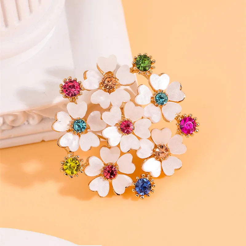 Kymyad Fashion Brooches for Women Crystal Flower Women's Brooch