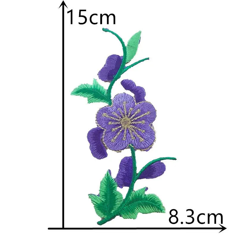 New product rose flower colorful clothing patch badge embroidery DIY women's craft