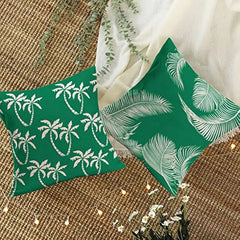 summer green plant theme farmhouse decoration pillowcase square linen cushion cover
