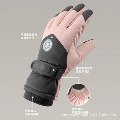 Skiing Gloves Men and Women Winter Touch Screen Warm Velvet Padded Thickened Cycling Waterproof Outdoor Cycling Non-Slip Cotton