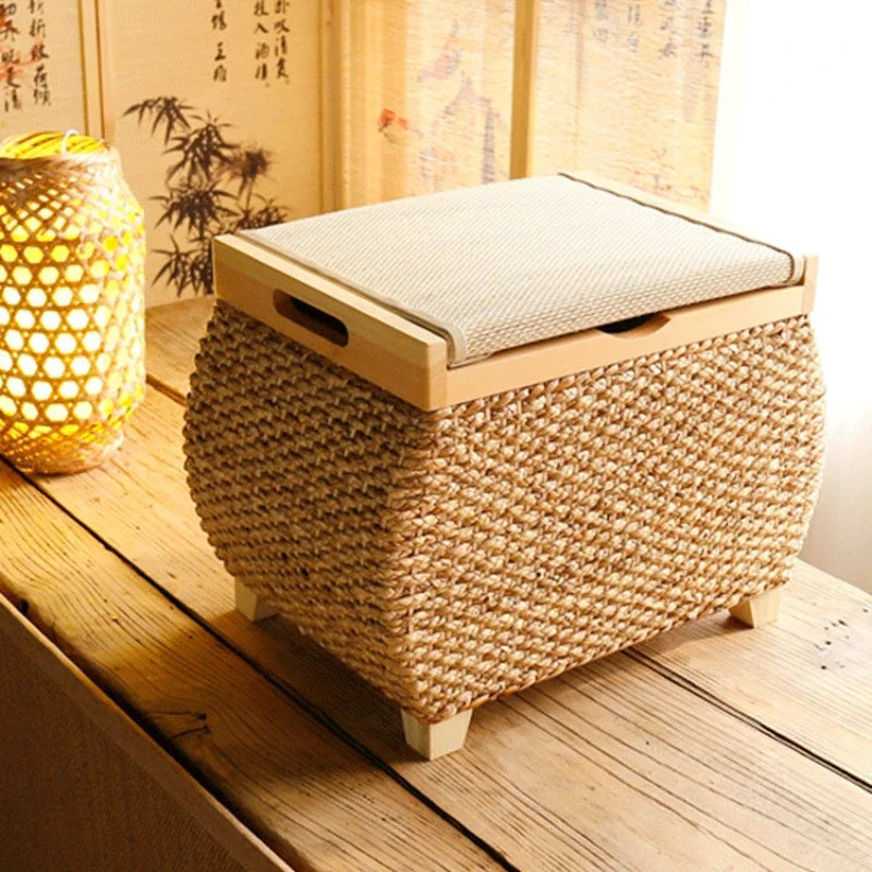 Nordic Rattan Weaving Stool & Ottomans