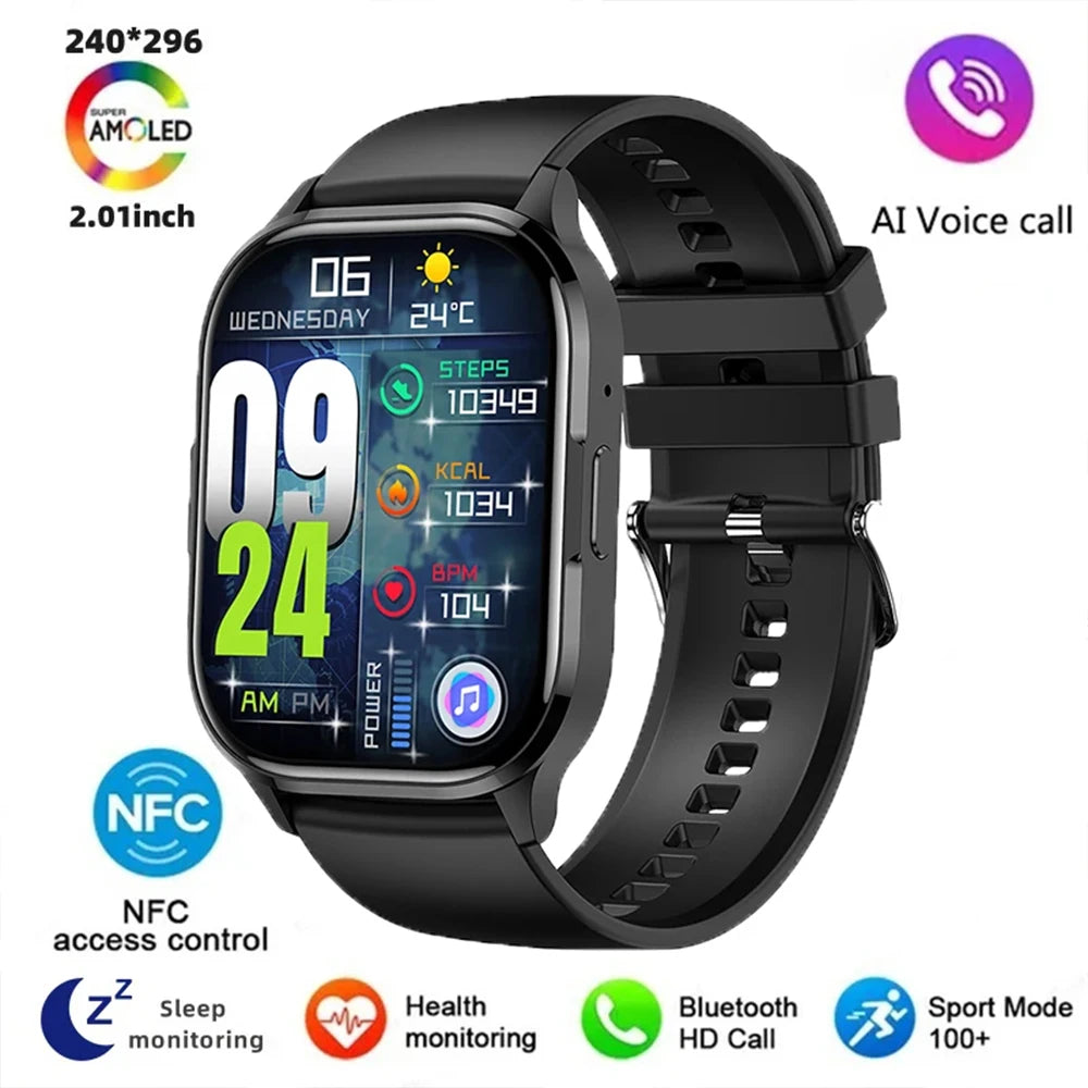 Men's and Women's Bluetooth Call Couple Smart Watch Android Compatible Apple Fitness Sports Electronic Watch