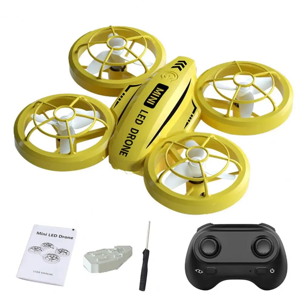 Kids Mini Drone Remote Control Colorful LED Quadcopter 360° Flip Shockproof Full Propeller Protect RC Drone