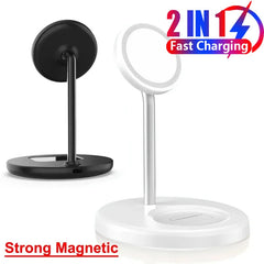 2 in 1 Magnetic Wireless Charger Stand Phone Charging Station Dock For iPhone 15 14 13 12 Pro Max AirPods Fast Chargers