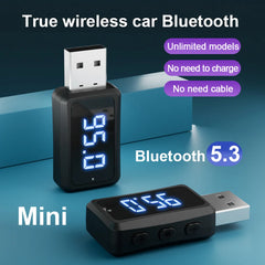 Bluetooth 5.3 Car FM Transmitter Receiver with LED Display USB Wireless Handsfree Call Mini USB Power Auto Fm Radio Car Kit