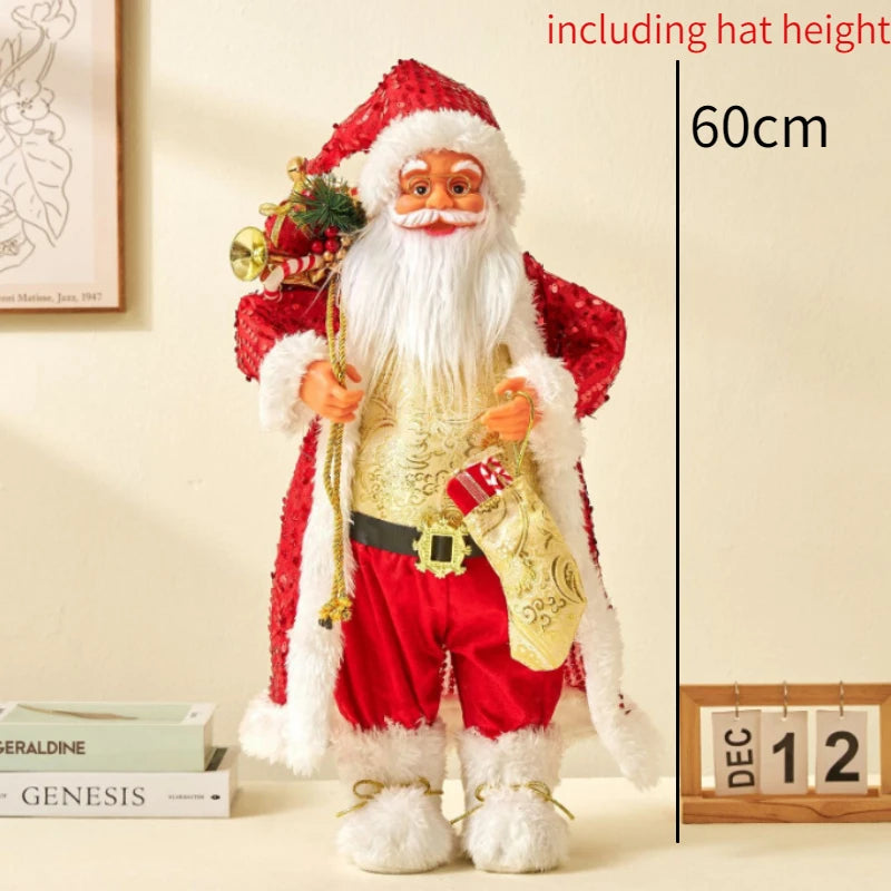 Santa Claus Doll Christmas Doll Desktop Santa Claus Figure Santa Figurine Ornament 2023 Xmas Decor Home Christmas