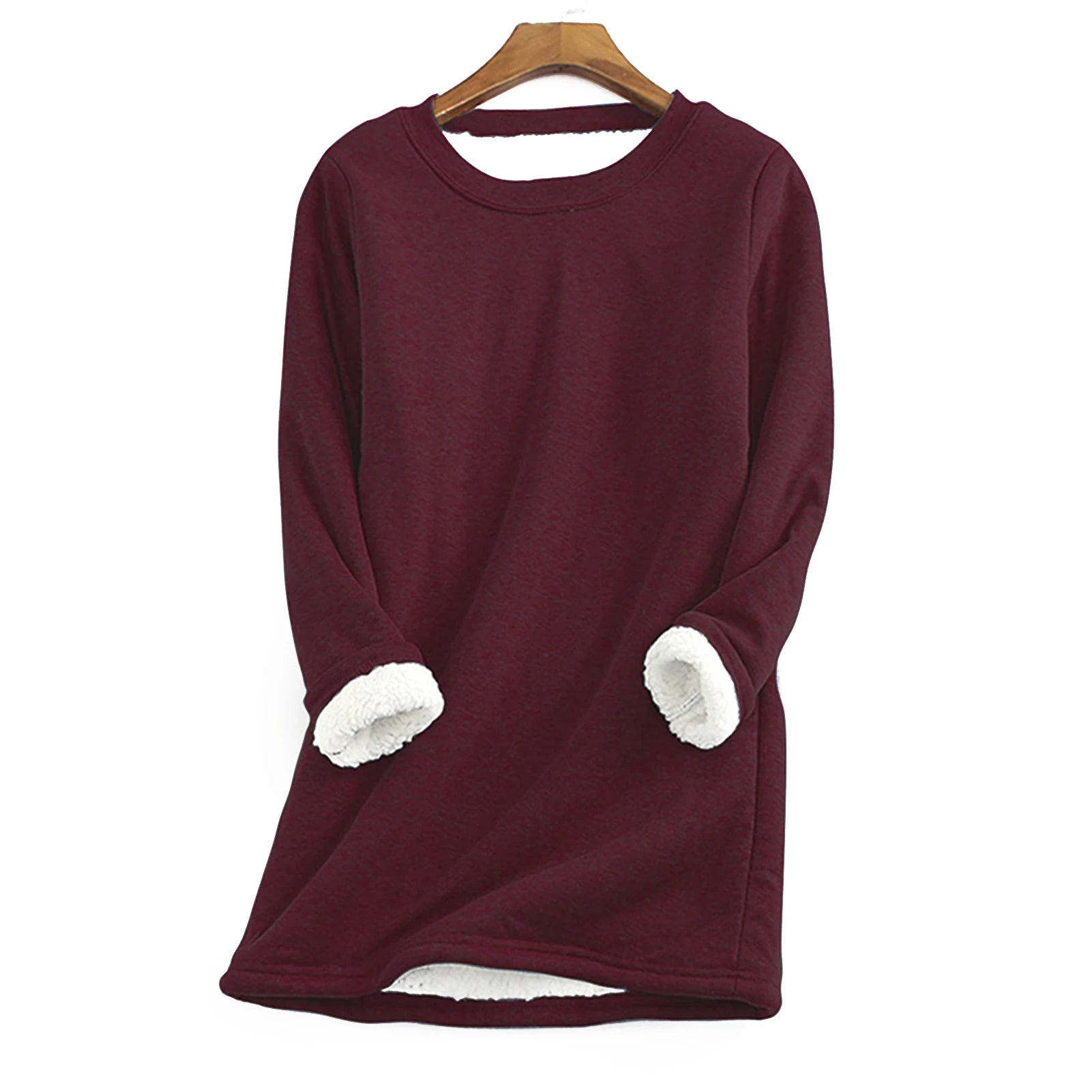 Women's Warm Fleece Top Lady Autumn Warm Sweater Suitable for Going Shopping Wear