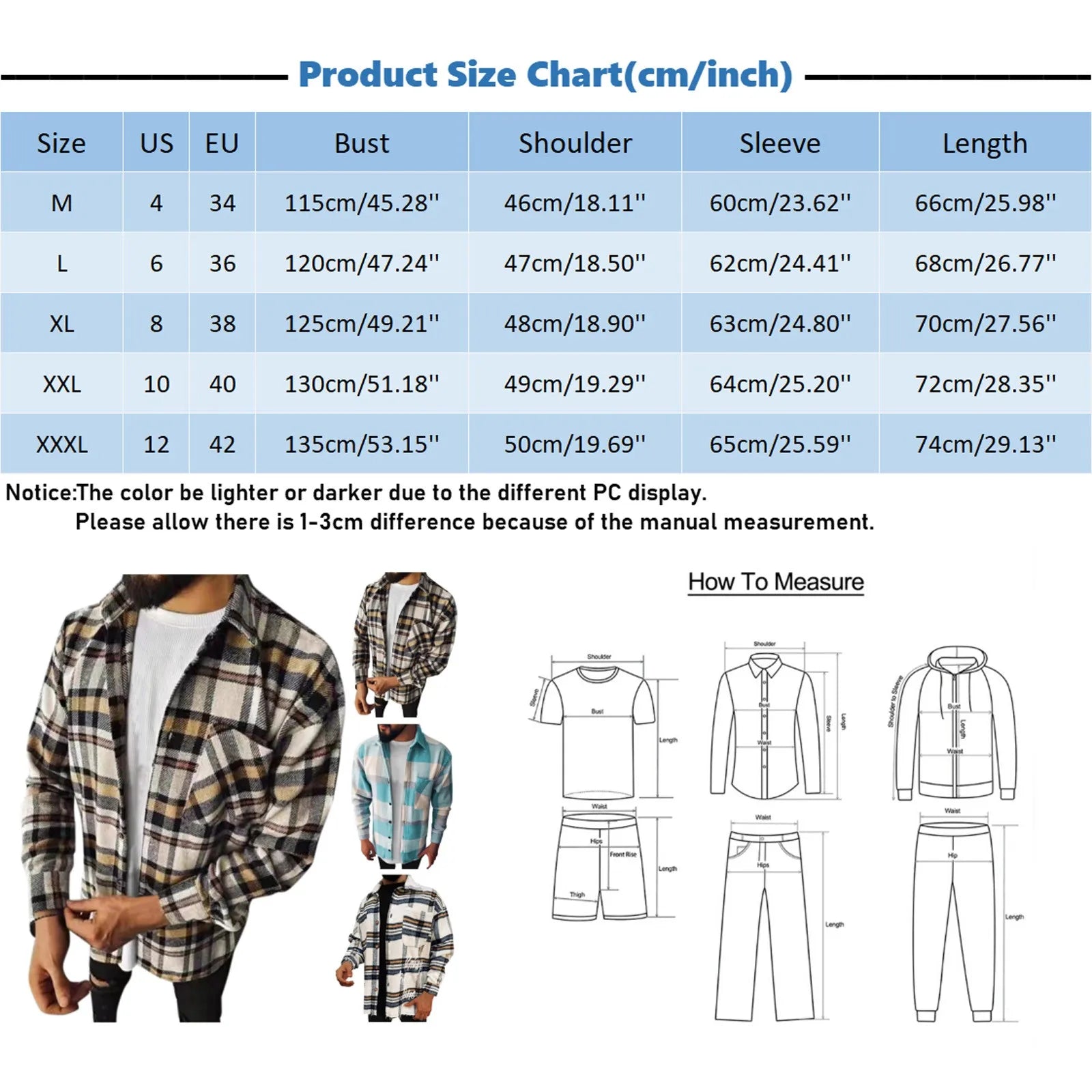 Men Plaid Shirt Flannel Long Sleeve Checked Shirts Street Pocket Loose European American Style Male Casual Soft Male Shirt Tops