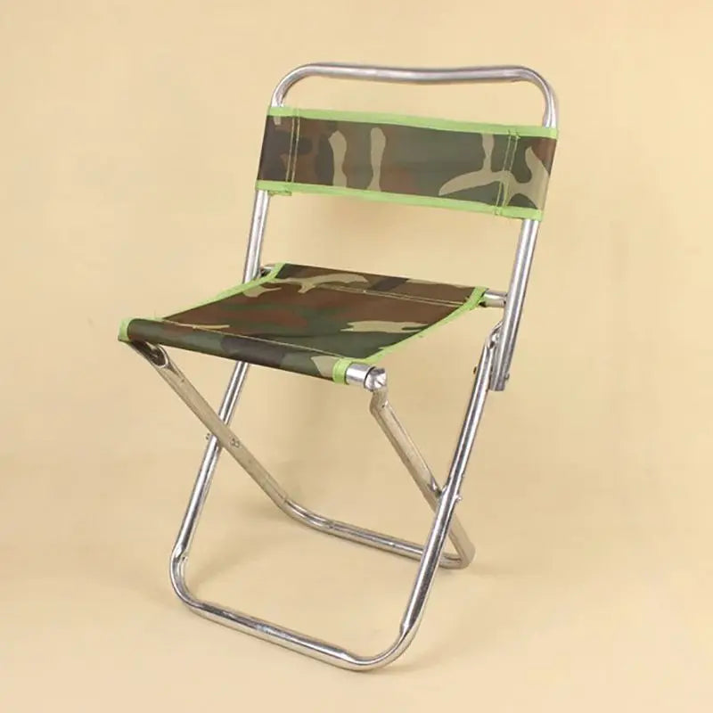 Camouflage Folding Stool with Backrest 46x29x29cm Lightweight Folding Chair