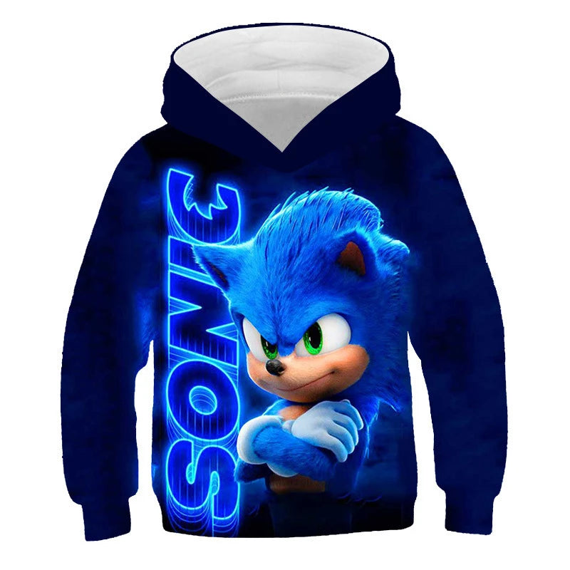 Children's Clothes Sonic 3D Hoodie for Kids Boys and Girls Cartoon Printing Sweatshirt Long Sleeve Spring Autumn Animation