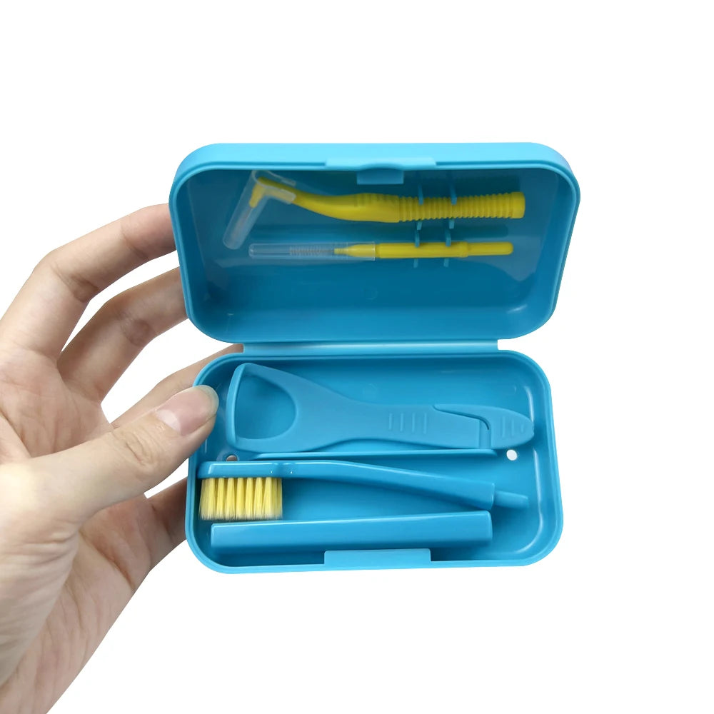 Oral Orthodontic Kit Portable Care Brush Travel Tool Teeth Interdental Cleaners Brushes