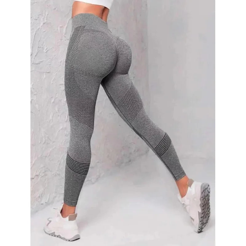 Breathable High-Waisted Yoga Solid Color Tummy Control Sportswear Comfortable Fitness Gym Tights Activewear