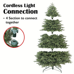 8ft Artificial Holiday Standing Xmas Christmas Tree + 750 LED Prelit Light Decor