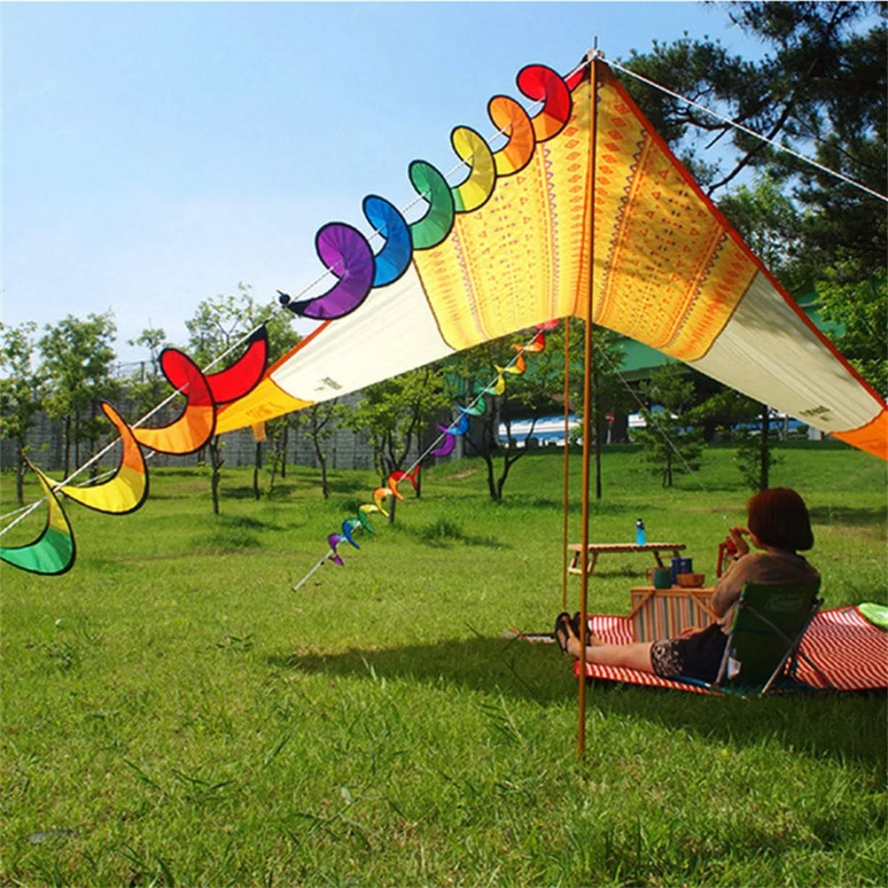 Spiral Rainbow Wind Strip Windmill Colorful Wind Chime For Garden