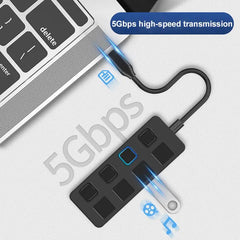 RYRA USB Hub 3.0 Type-C High Speed 5Gbps Multi-Splitter Adapter With Switch For Laptop Computer Accessories