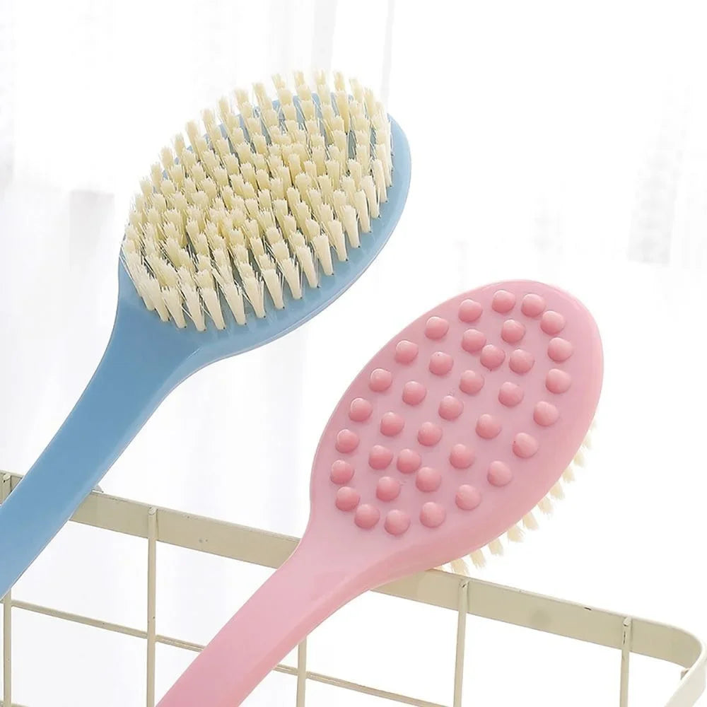 Soft Body Scrubber Shower Exfoliating Scrubs Long Handle Bath Brush Exfoliator Skin Massager