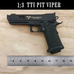 Alloy Empire G34 TTI PIT VIPER Pistol Model 1: 3 Throw Shell Mini Toy Gun Keychain Assemble Disassemble for Adult Kids Gift