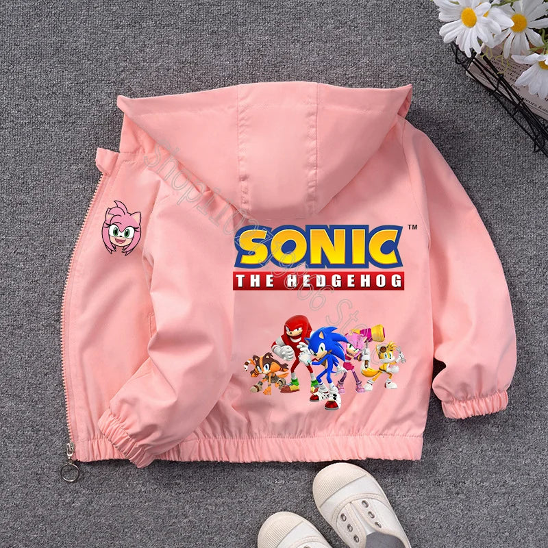 New Sonics Child Spring and Autumn Jacket Boys Girls Clothes Comfortable Cartoon Anime Graphic Print Coats Birthday Party Gifts