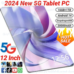 Newest Tablet P70 5G 12 Inch Global Version Android 16GB+1TB Android 14.0 20000mAh Dual SIM 10 Core Bluetooth Tablet PC Network