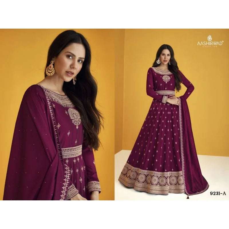 Wondrous Indian Designer Heavy Anarkali Gown Wedding Wear Stitched Heavy Dresses