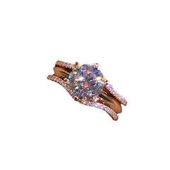 Huitan Unique Rose Gold Color Rings for Women