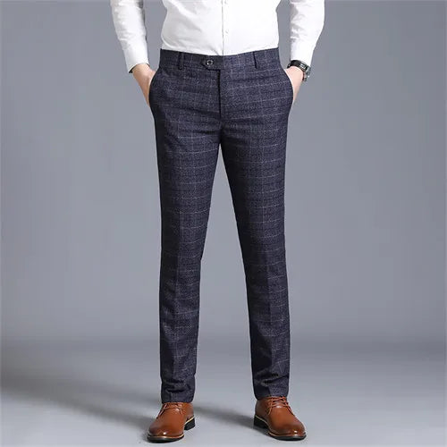 Autumn New Solid Business Casual Suit Pants Men Clothing Simple All Match Formal Wear Office Trousers Straight Men Pants 29-38