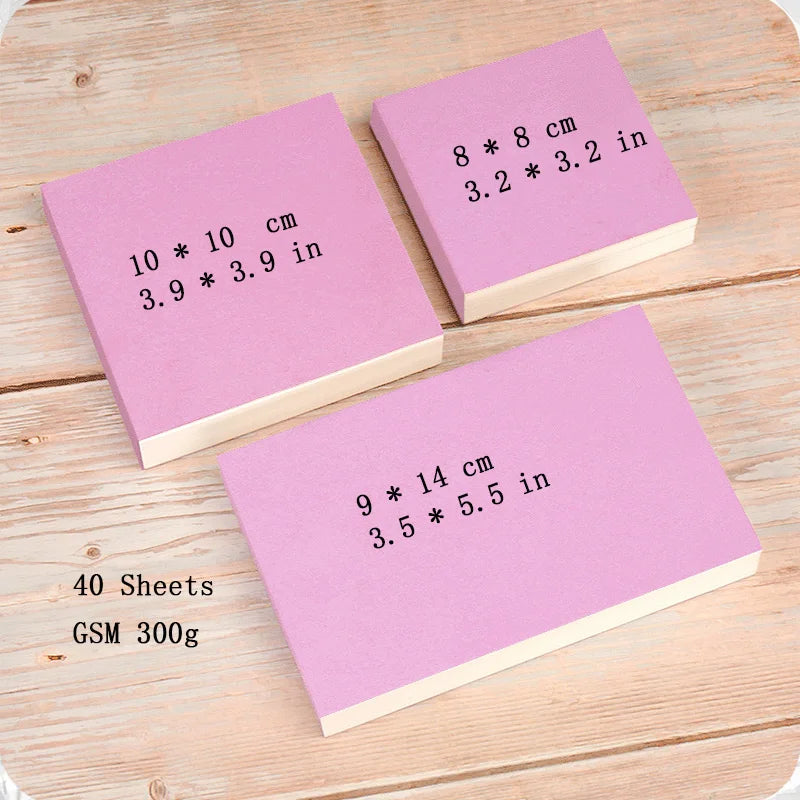 Pink Mini Portable Watercolor Painting Book Thick Paper GSM 300g Pocket Sketchbook Small Drawing Book Art Supplies