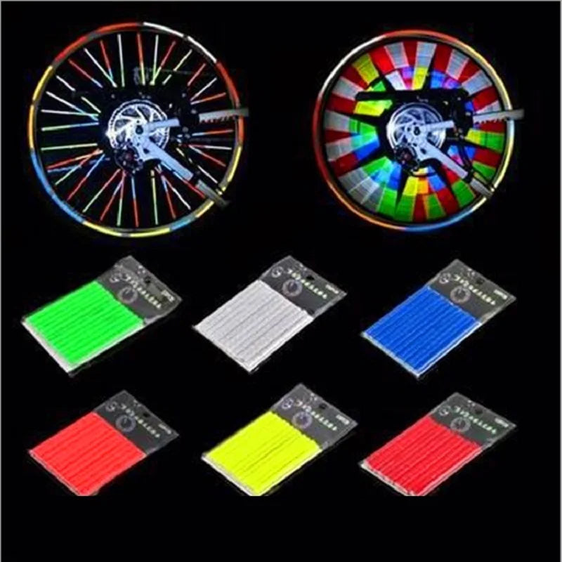 12pc Bicycle Wheel Rim Spoke Clip Night Safety Warning Light Bicycle Reflective Reflector Strip MTB Bike