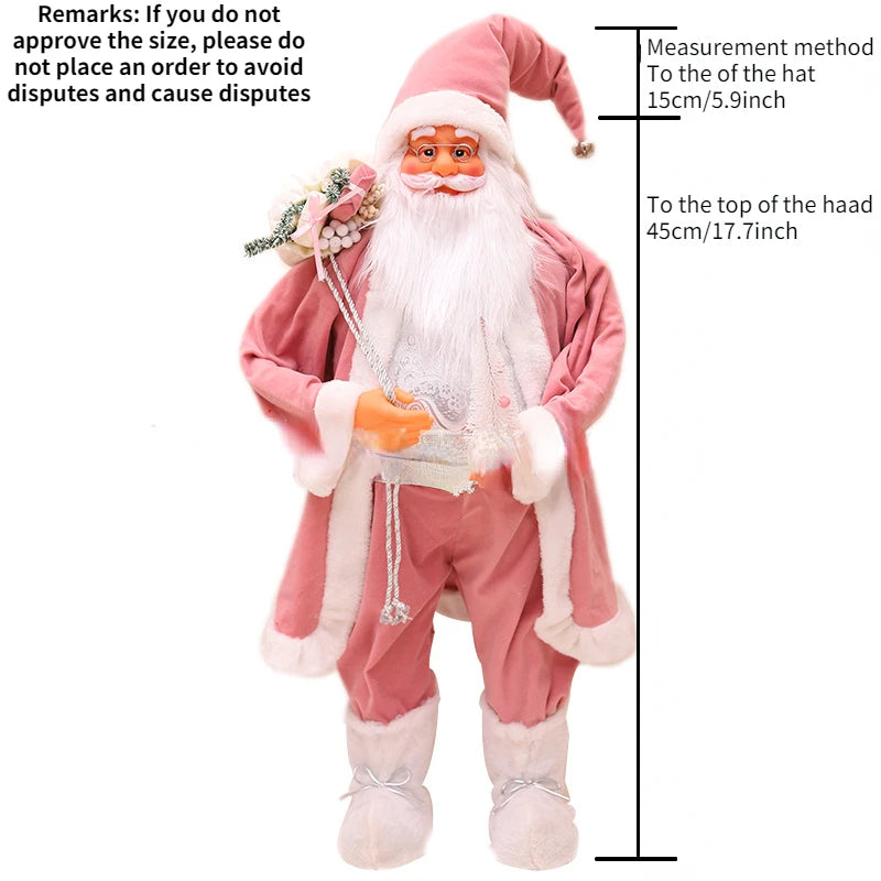 Santa Claus Silver Sequins Christmas Decorations Nordic Cross-border New Doll Ornaments 2023 Merry Christmas Home Decorations