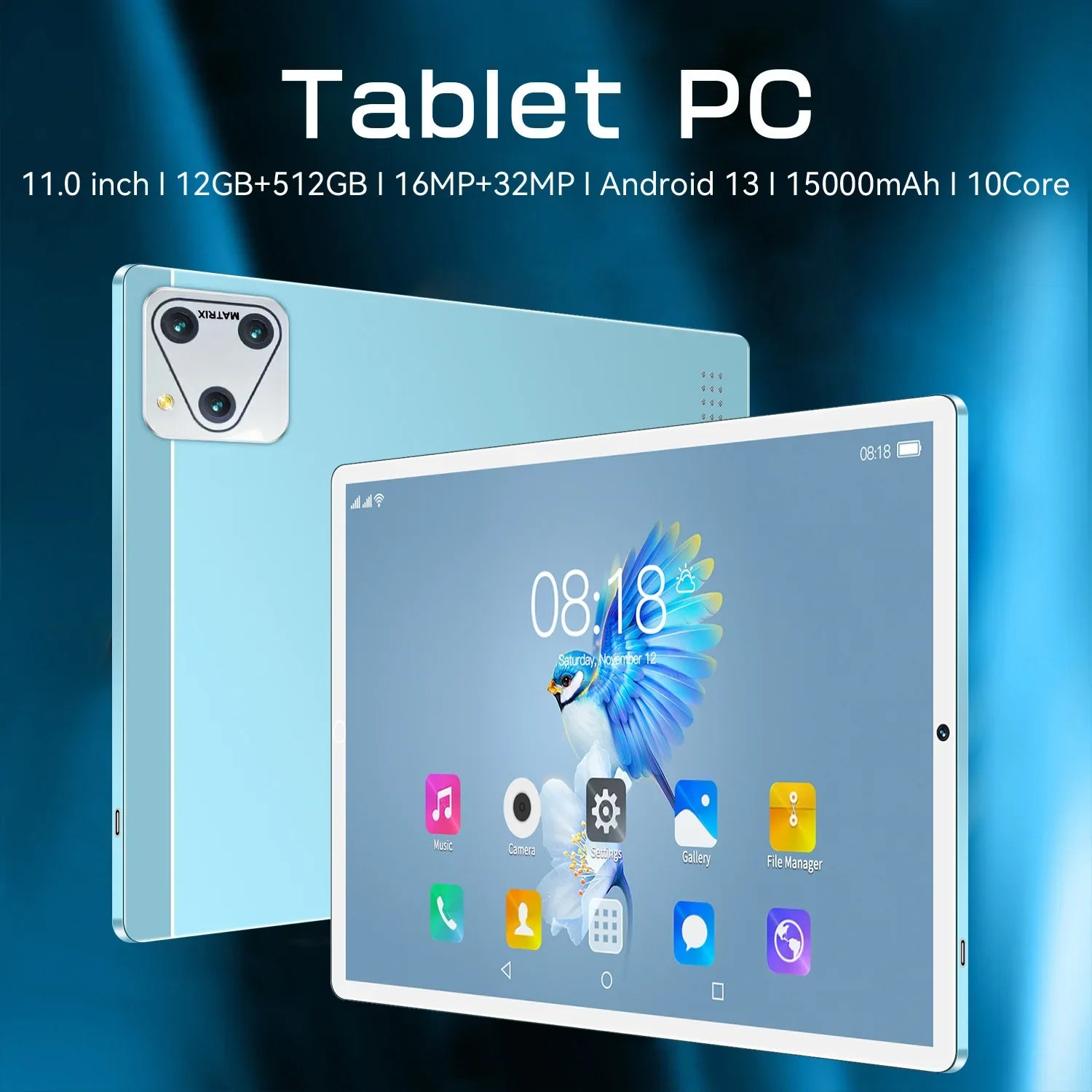 2024 Tablet Android P70 15000 mAh Global Version 16GB Ram 1TB Rom New Network 11 inch 10 Core Android 13.0 Wifi Tablet