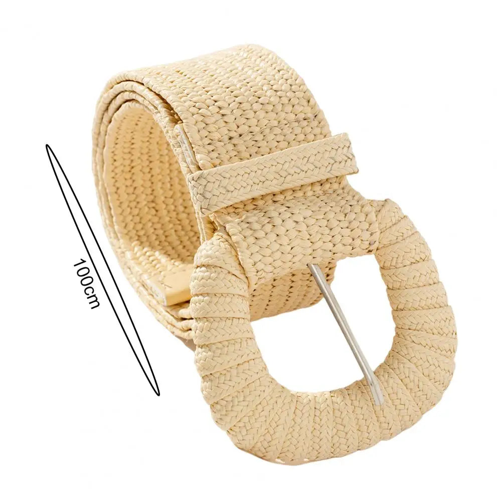 Women Casual Belt Wide Elastic Straw Woven Belt A Stylish Stretchy Clothing Accessory for Women's Dresses Jeans Boho Fashion