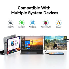 14 Inch Dual Portable Gaming Monitor IPS 1920x1080 USB C HDMI Display FHD Second Screen For Laptop PC Phone XBOX