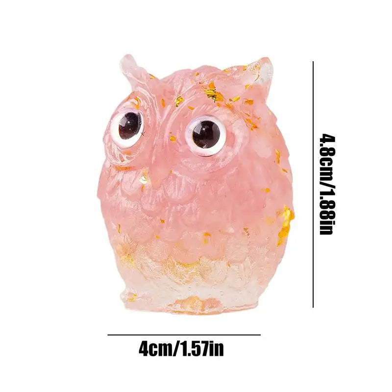 Natural Crystal Owl Figurines Cute Animal Crafts Ornament Desktop Home Owl Statue Decoration