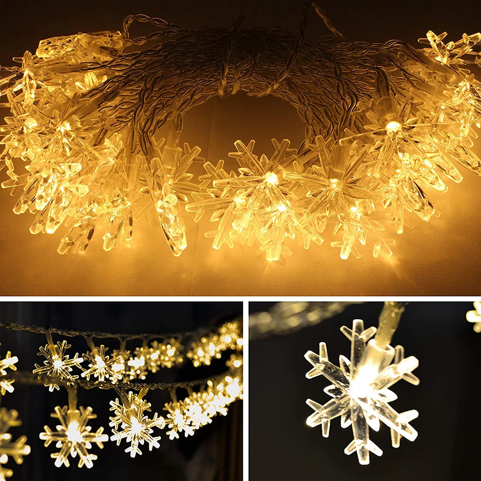 LED Warm Color Flashing Light String  Star Fairy Lights Christmas Decoration
