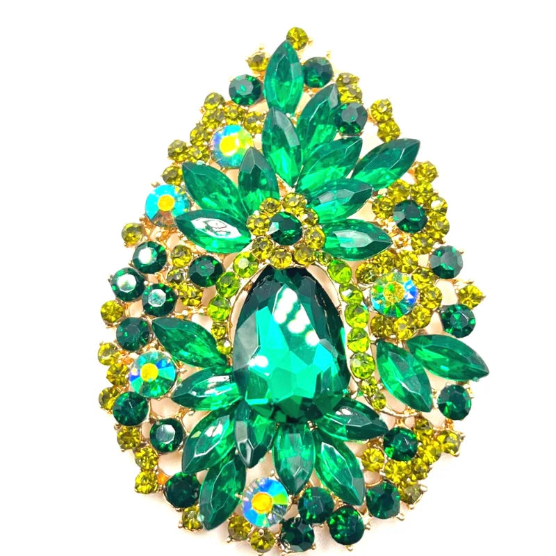 Women's Retro Brooch Colored Large Glass Brooch