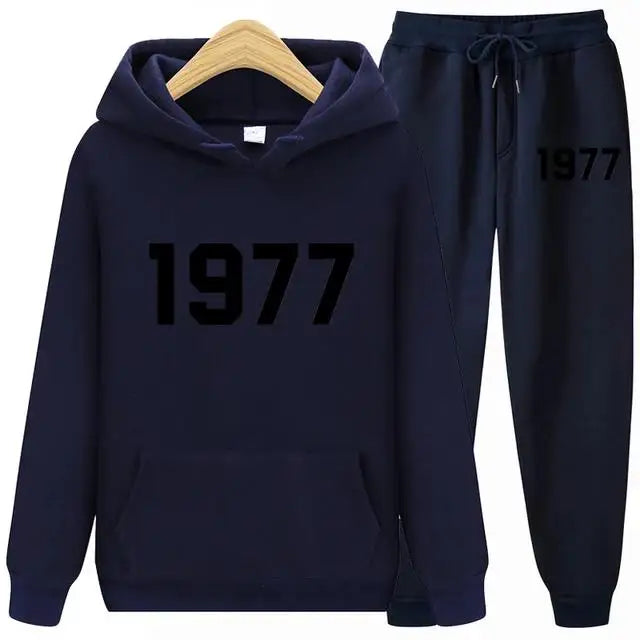 Men Tracksuit Sweat Suits Mens 2 Piece Round Neck +Pants Set Hop Fashion Streetwear Sports Clothing Set