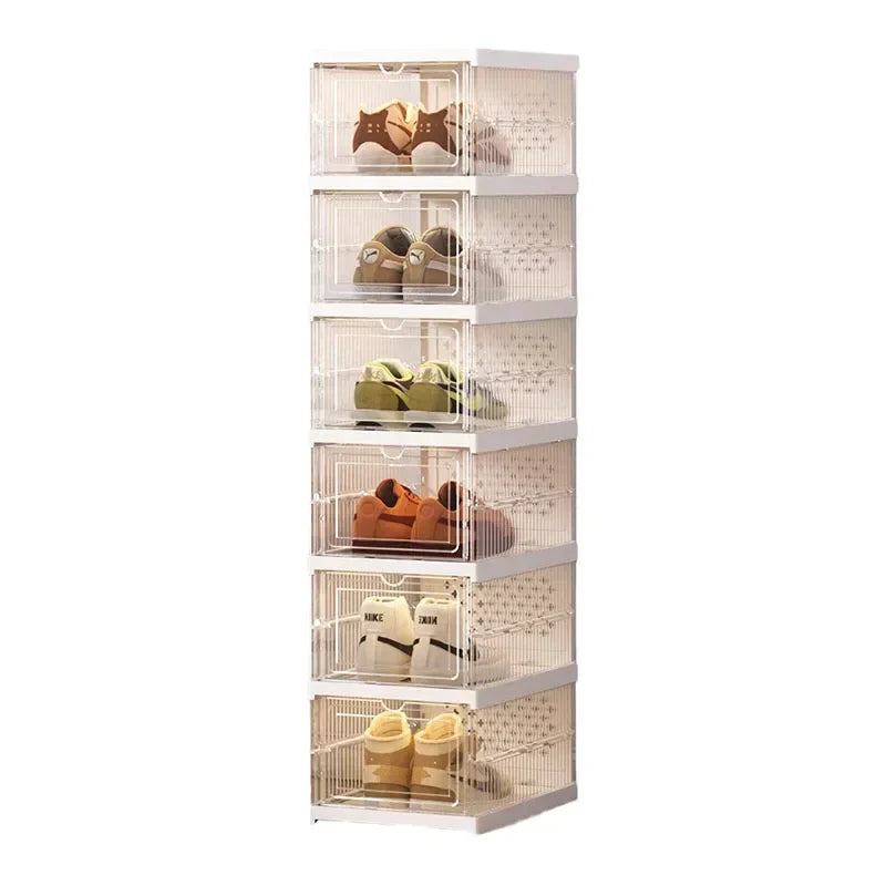 Folding Shoes Organizer, Clear Shoe Box, Large Storage Shoe RacK