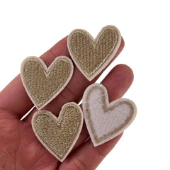 Gold Love Heart Embroidery Patches For Women's Baby Clothing Iron on Patch DIY Sewing Fabric Apparel Accessories