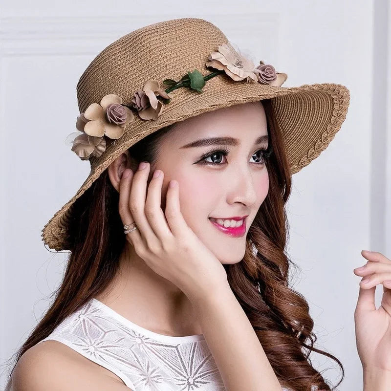 Sun Grass Hat Beach Flower Rope Women's Fashion Accessories Designer Hat